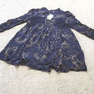 Free People Midnight Flare Bottom Size Large Blouse